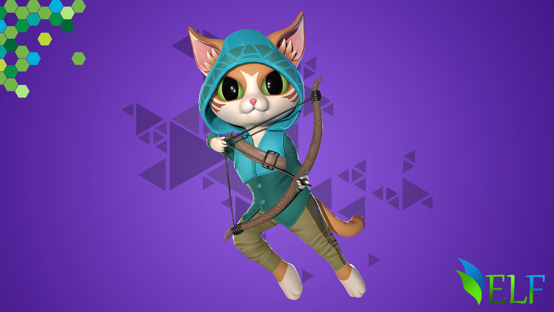Cat Archer 002 Low-poly 3D model_5