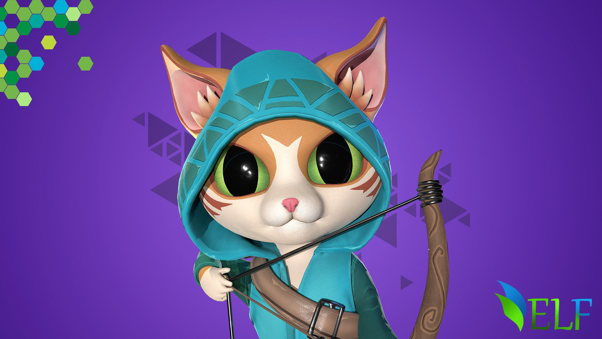 Cat Archer 002 Low-poly 3D model_4