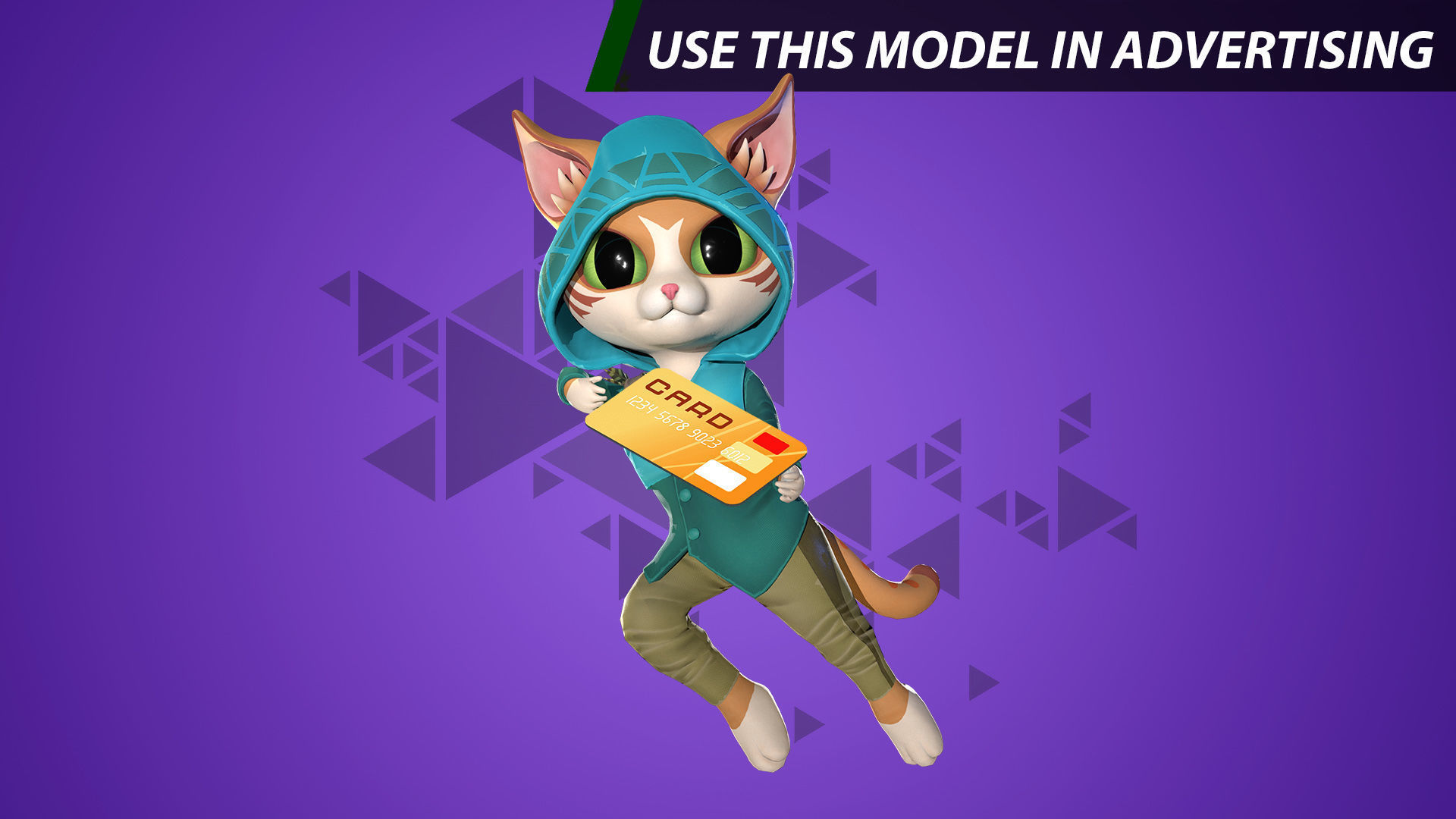 Cat Archer 002 Low-poly 3D model_7