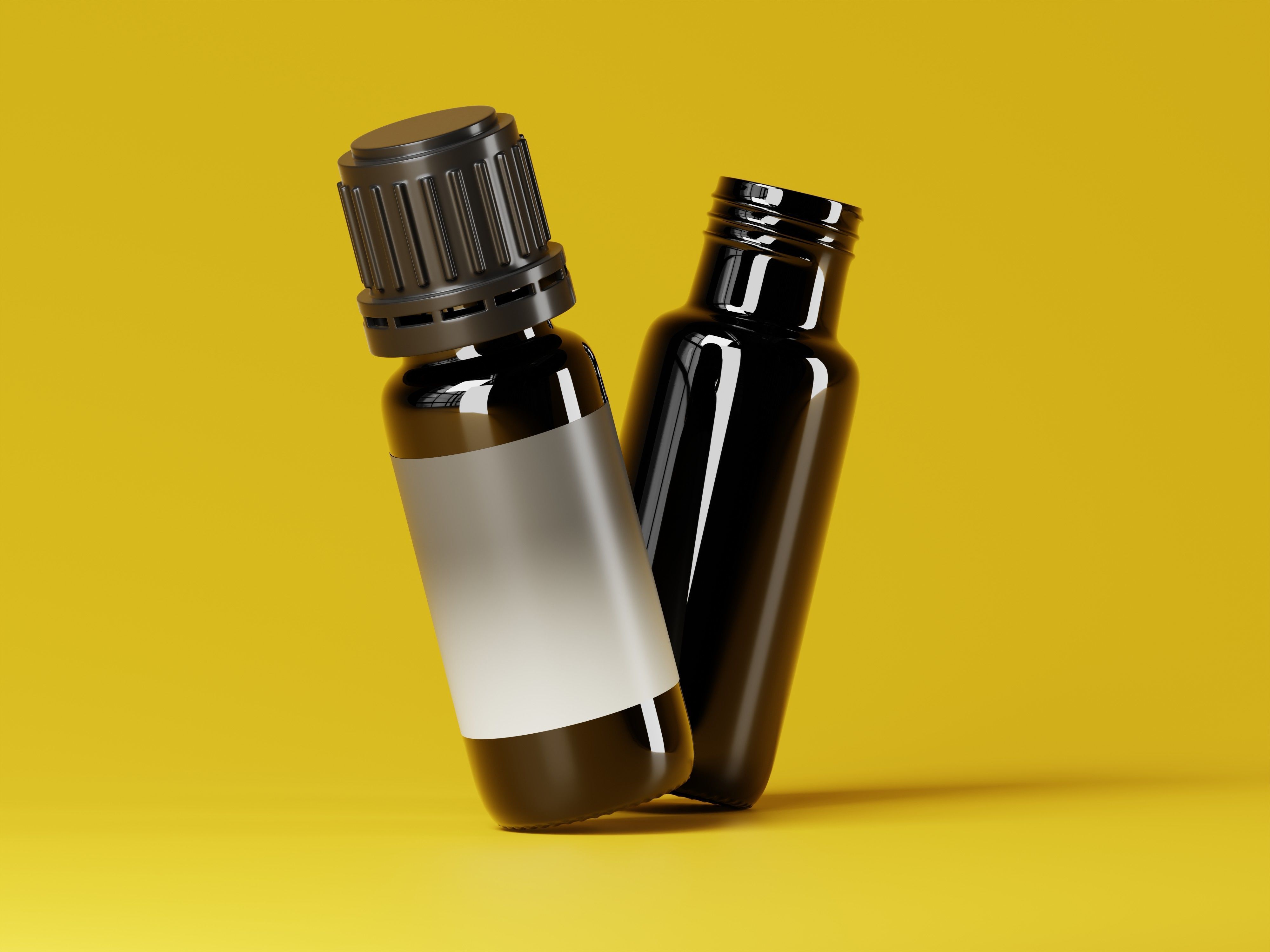 Cosmetic Glass Dropper Bottle 3D Model Low-poly 3D model_8