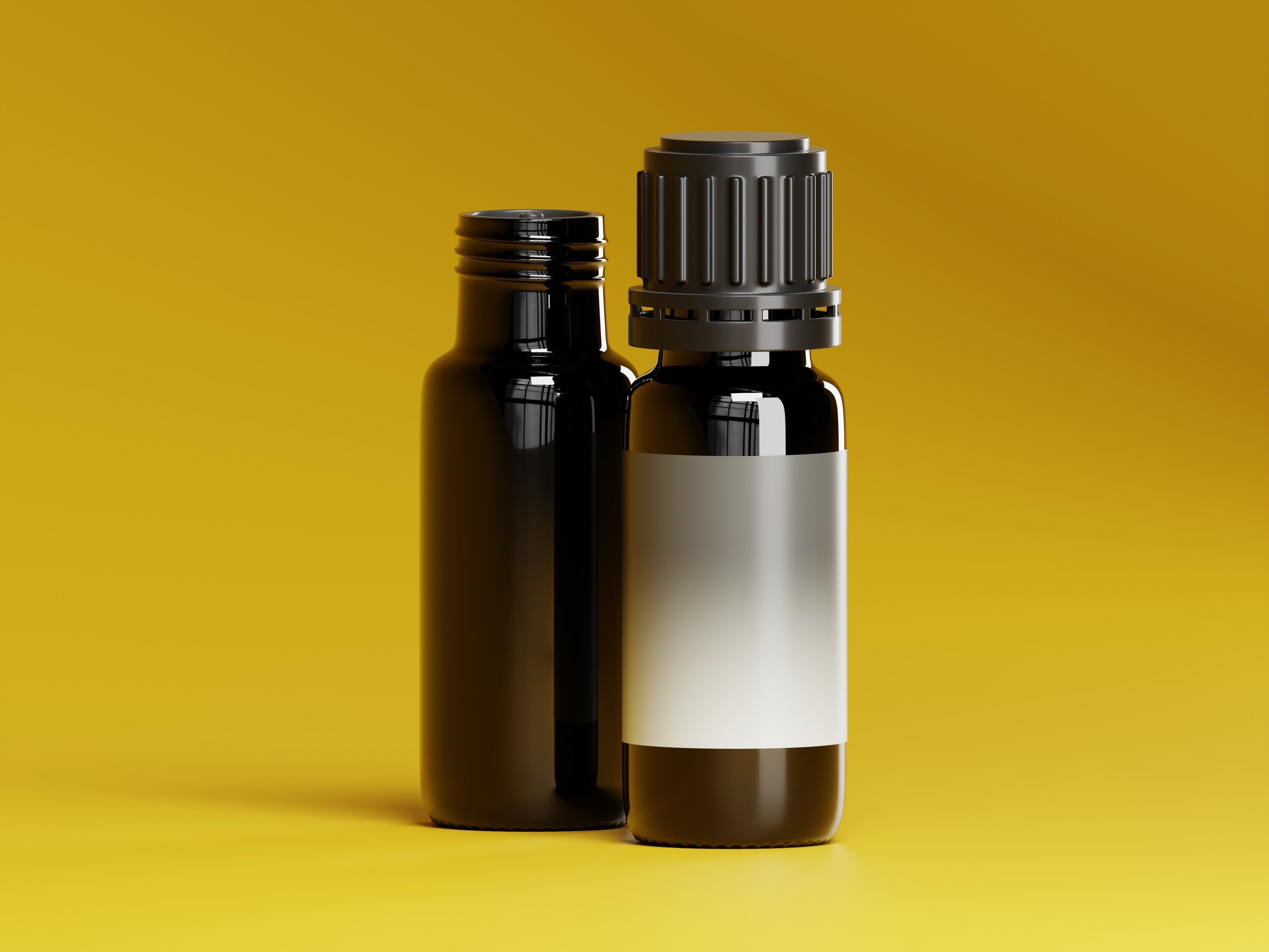 Cosmetic Glass Dropper Bottle 3D Model Low-poly 3D model_5