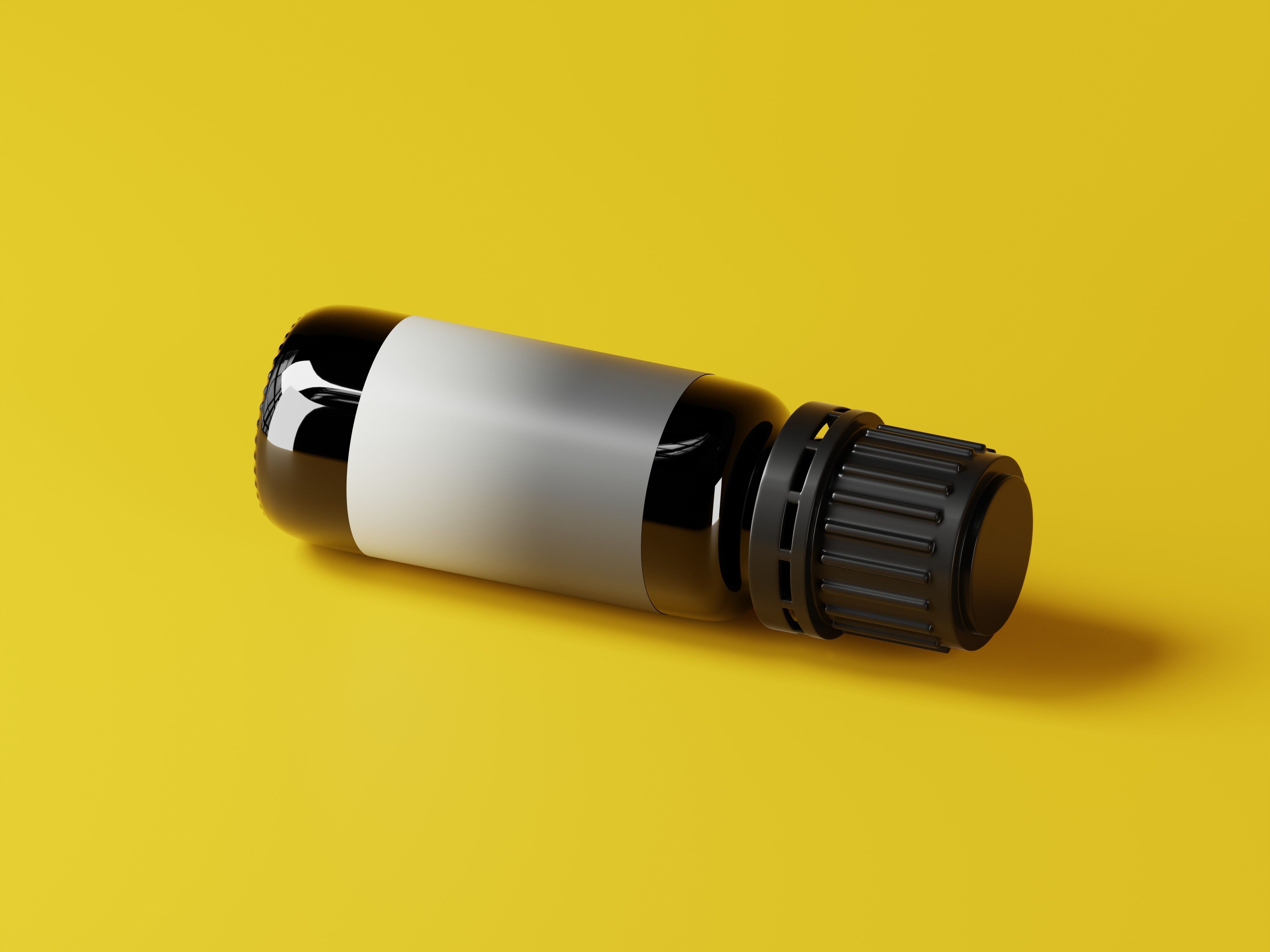 Cosmetic Glass Dropper Bottle 3D Model Low-poly 3D model_9