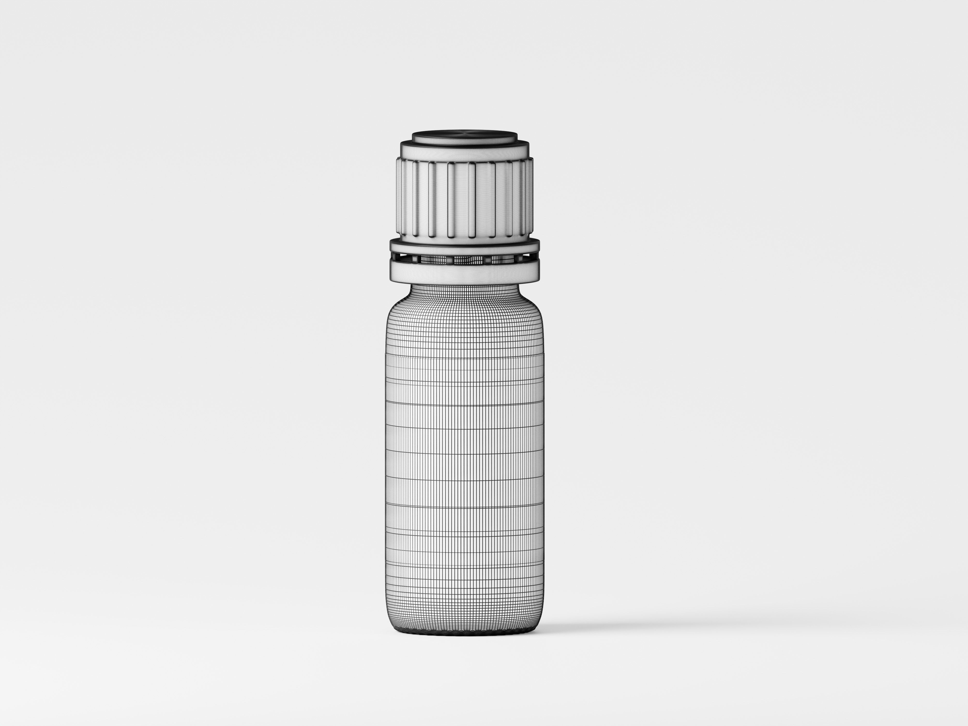 Cosmetic Glass Dropper Bottle 3D Model Low-poly 3D model_2