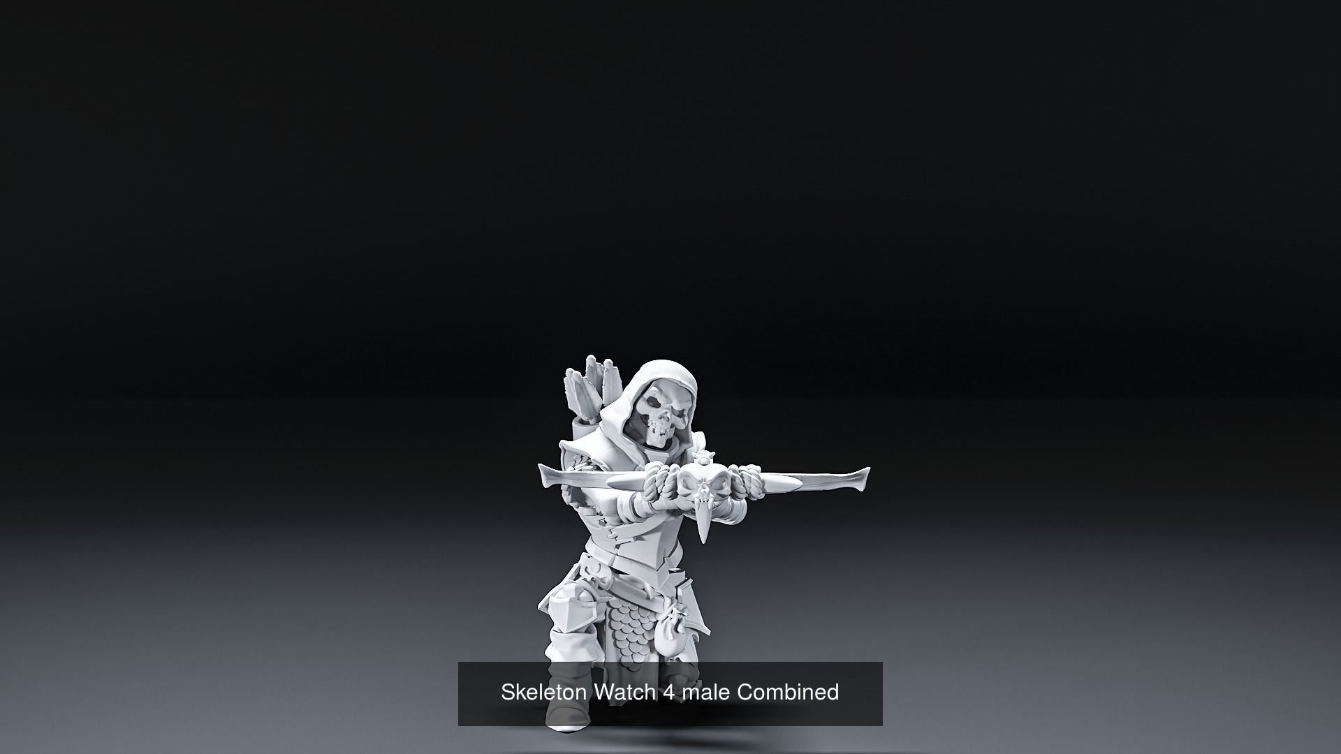 Skeleton Watch Combined scull warrior 3D Model Collection_4