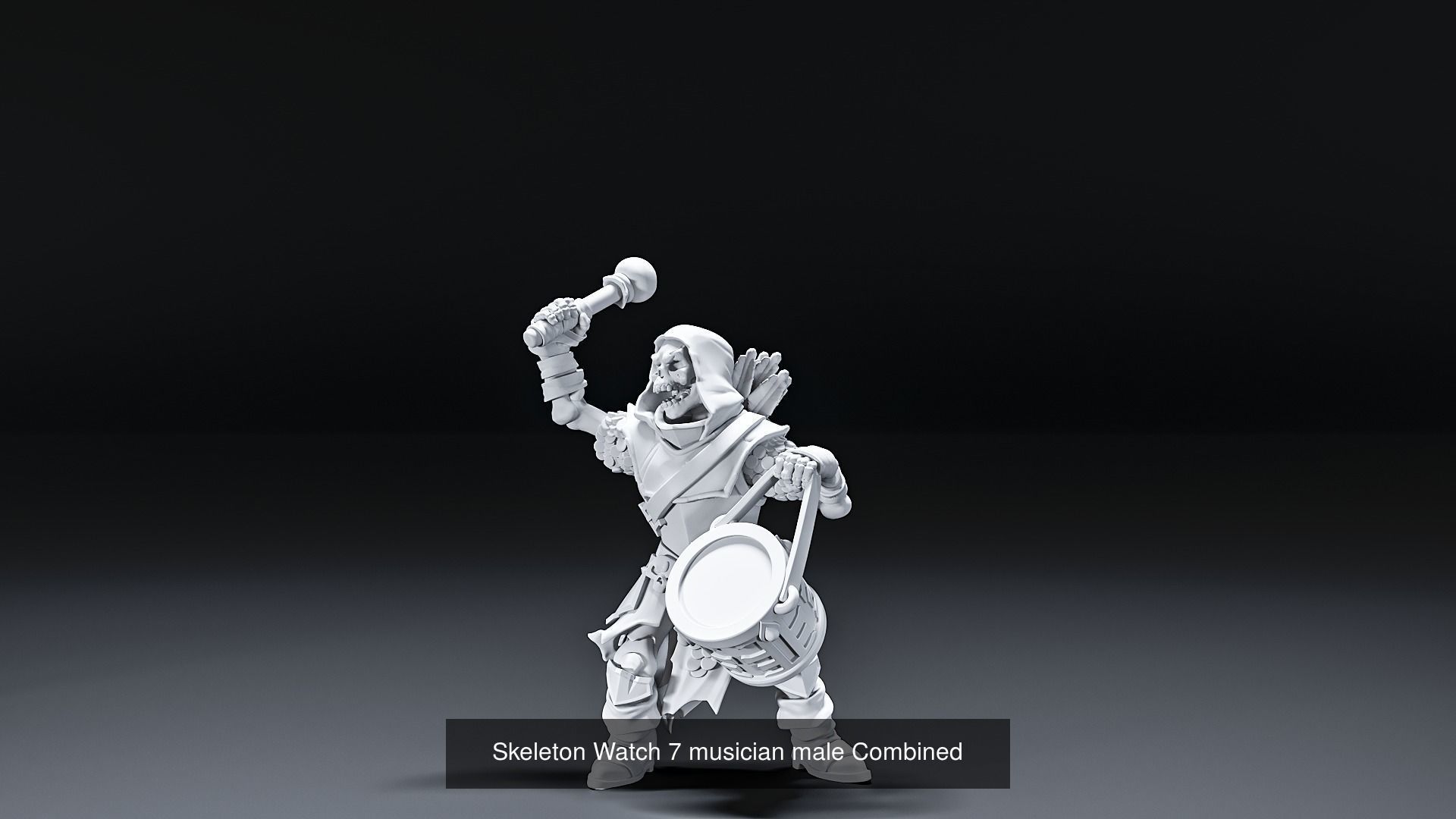 Skeleton Watch Combined scull warrior 3D Model Collection_7