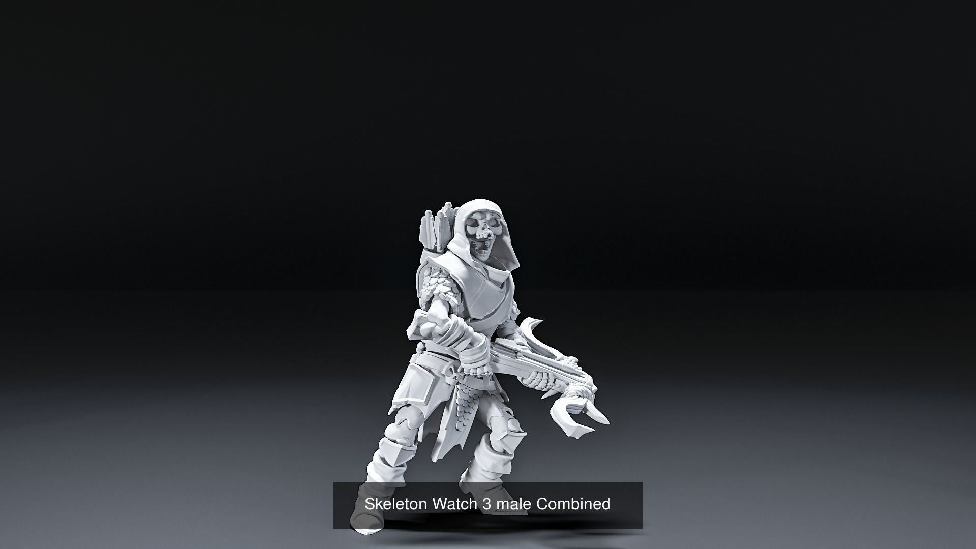 Skeleton Watch Combined scull warrior 3D Model Collection_3