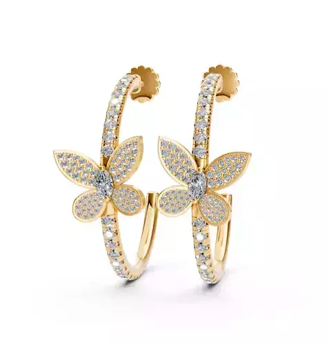 Butterfly Round Earrings