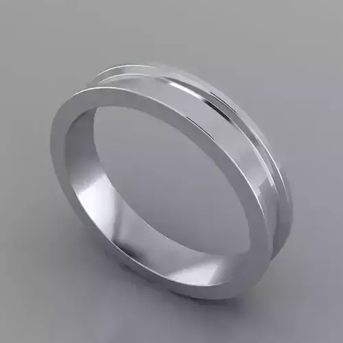 Concaved Middle Step Men Wedding Band