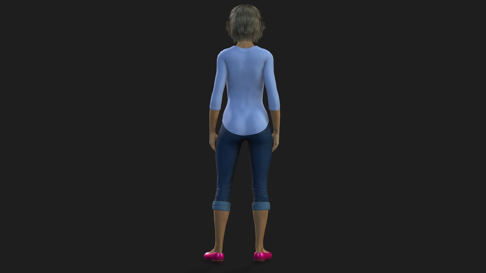 3D female character rigged textured and animation ready 3D model_7