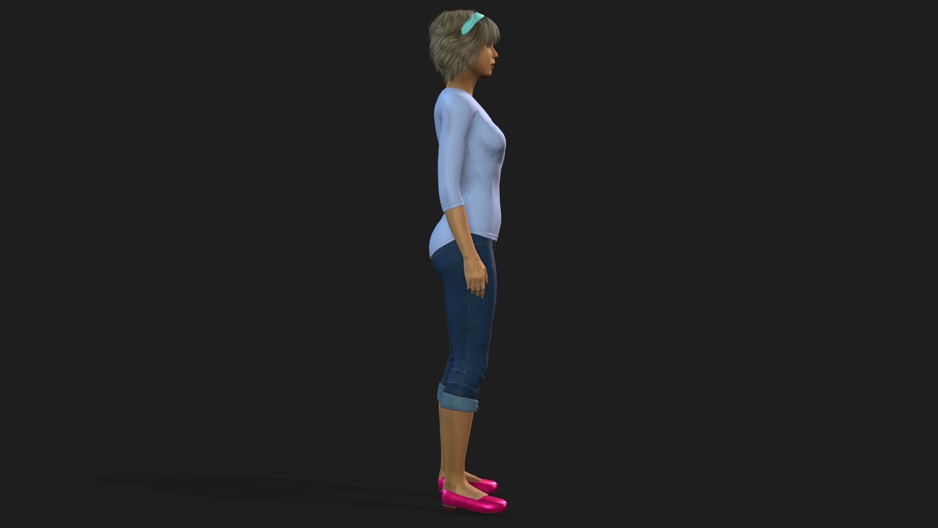 3D female character rigged textured and animation ready 3D model_6