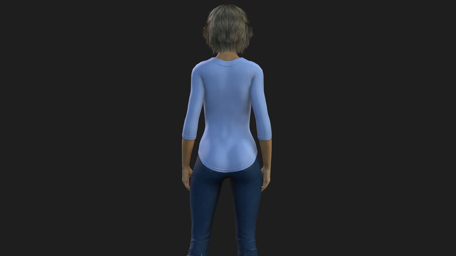 3D female character rigged textured and animation ready 3D model_8