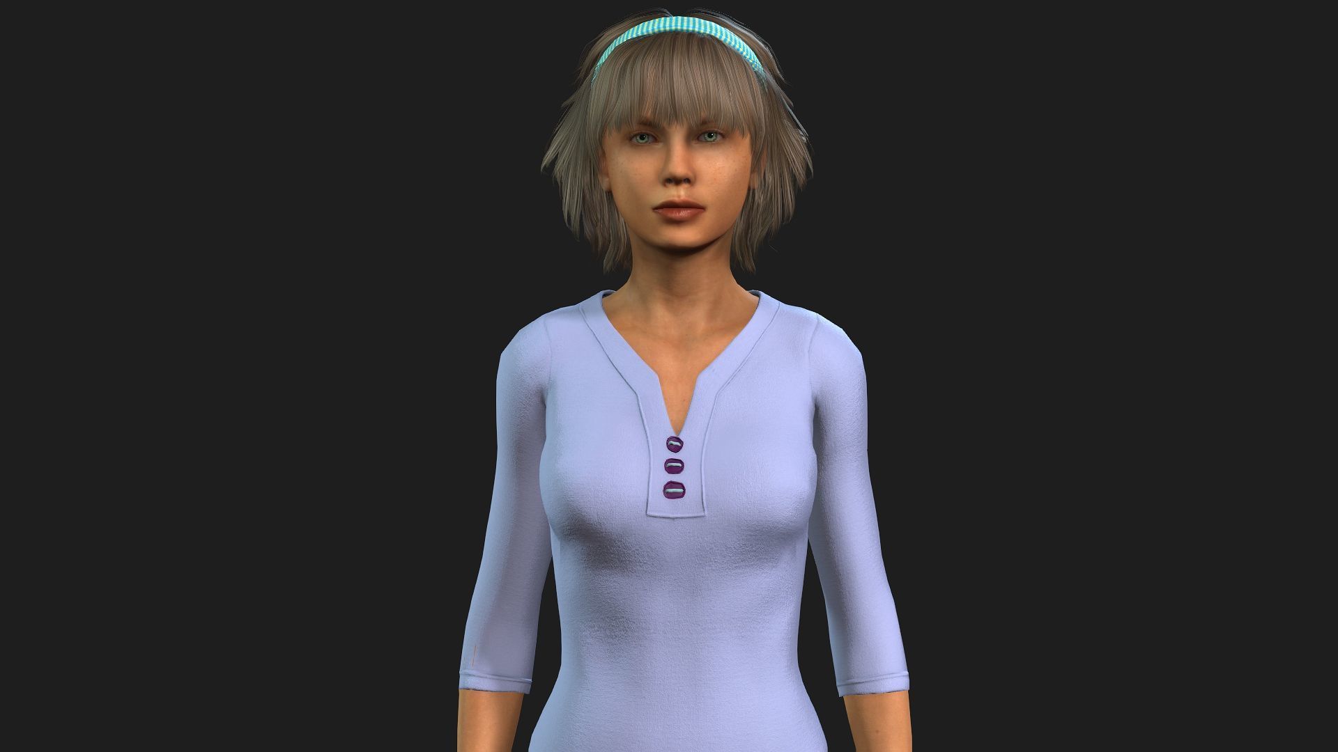 3D female character rigged textured and animation ready 3D model_3