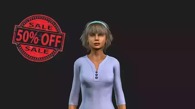 3D female character rigged textured and animation ready 3D model 3D female character rigged textured and animation ready 3D model