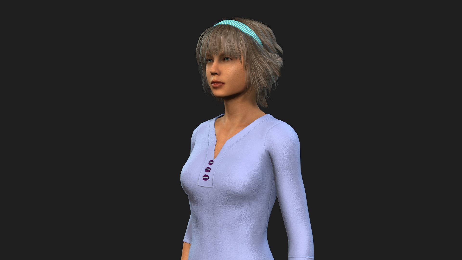 3D female character rigged textured and animation ready 3D model_14