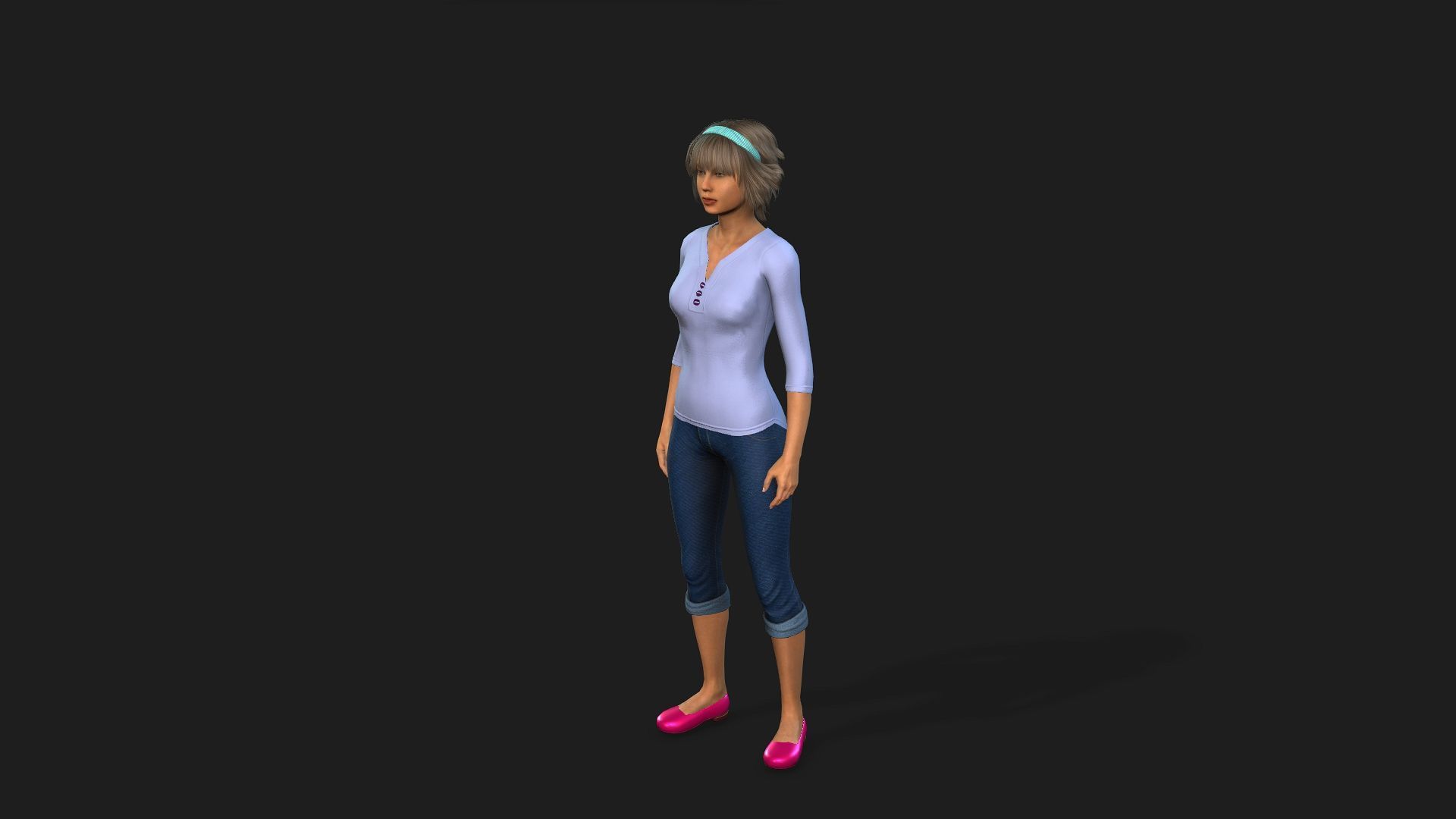 3D female character rigged textured and animation ready 3D model_15