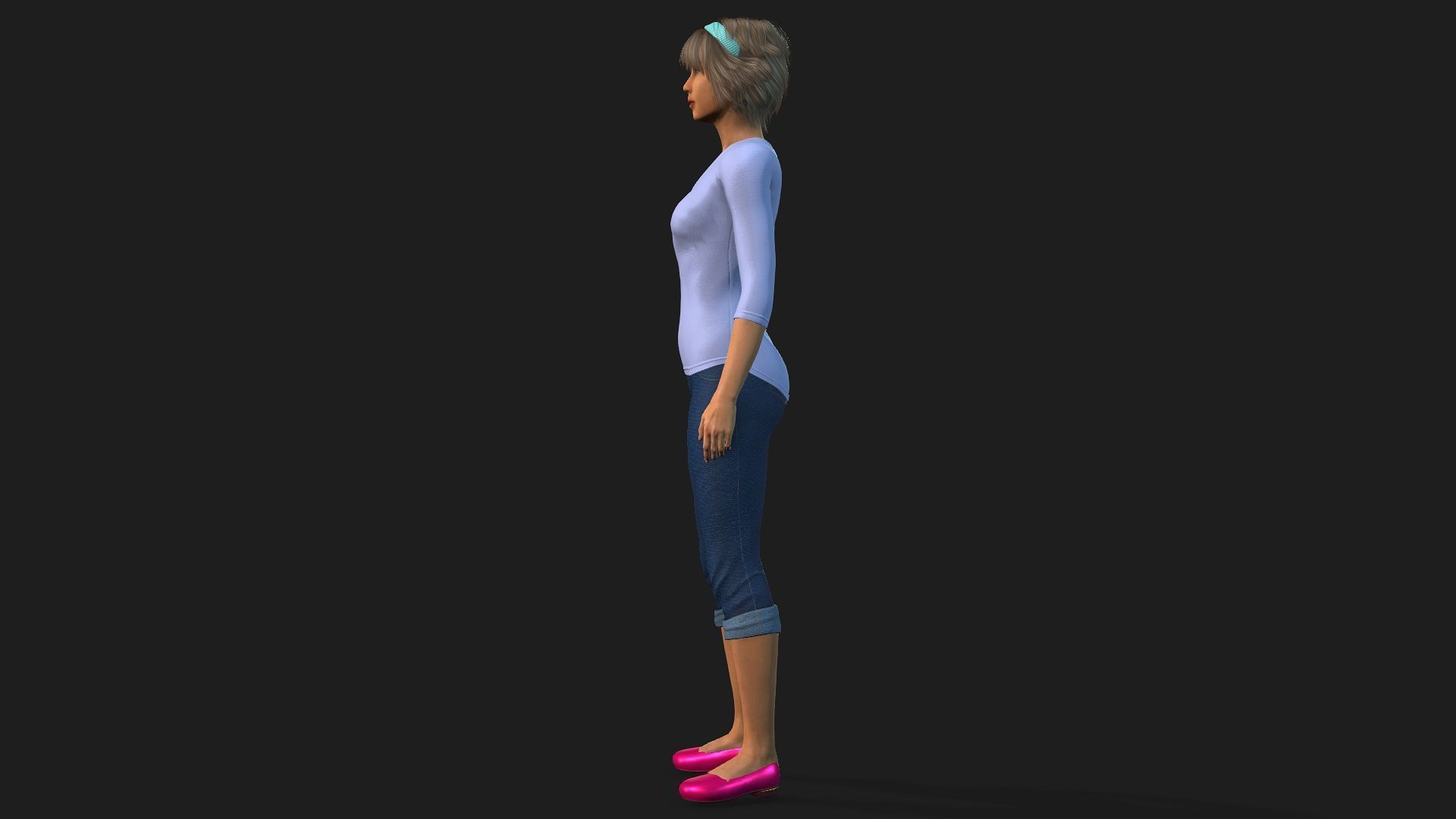 3D female character rigged textured and animation ready 3D model_5
