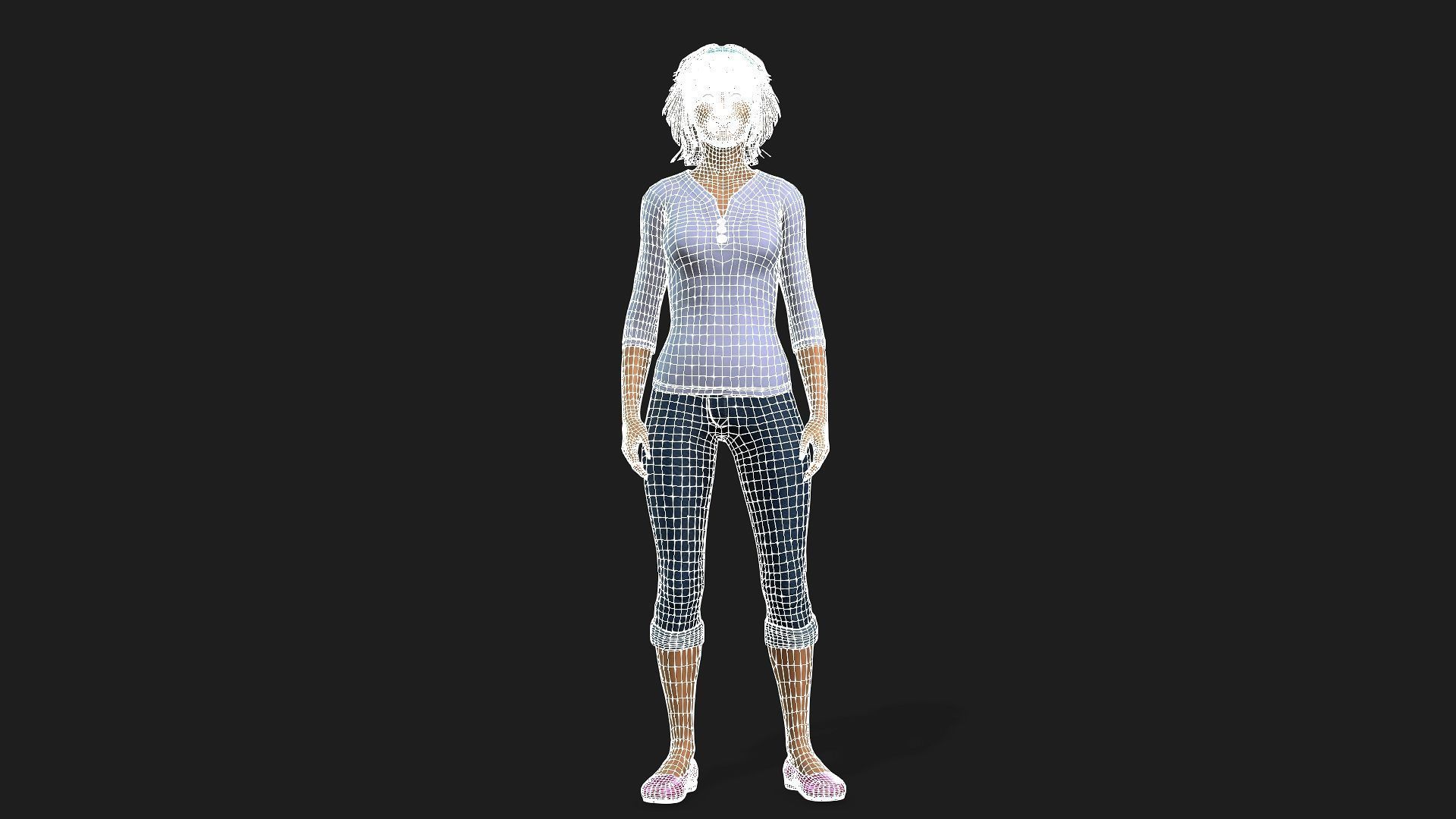 3D female character rigged textured and animation ready 3D model_25