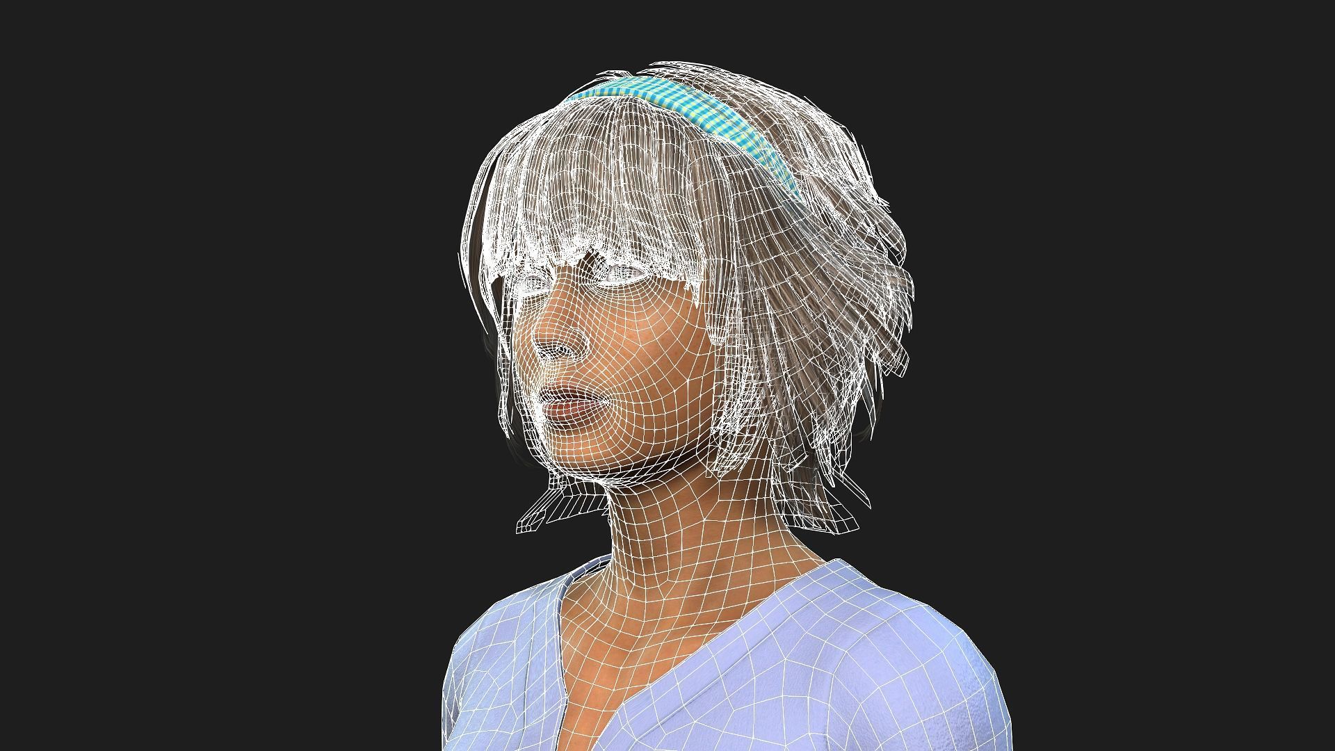 3D female character rigged textured and animation ready 3D model_30