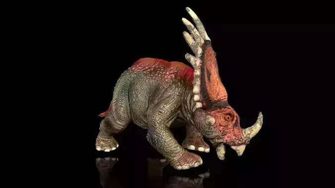 Styracosaurus  spiny lizard Low-poly 3D model