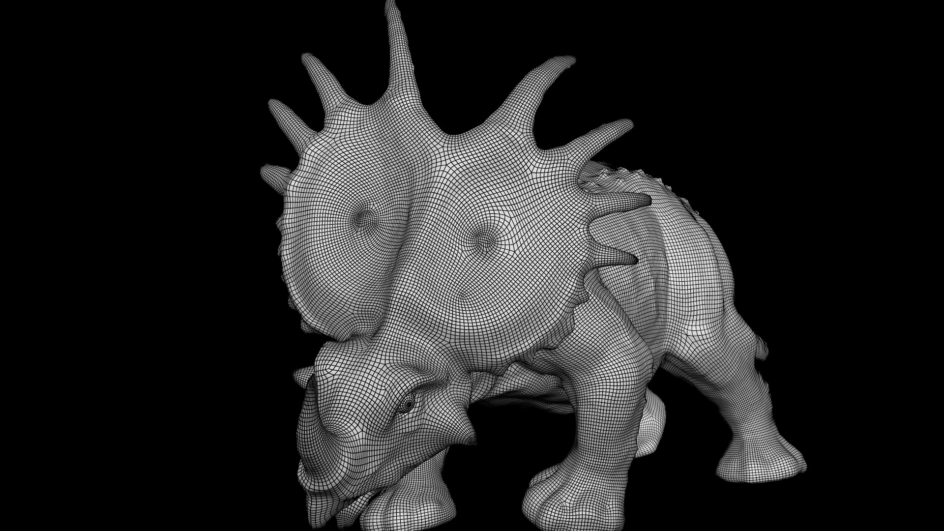 Styracosaurus spiny lizard Low-poly 3D model_8