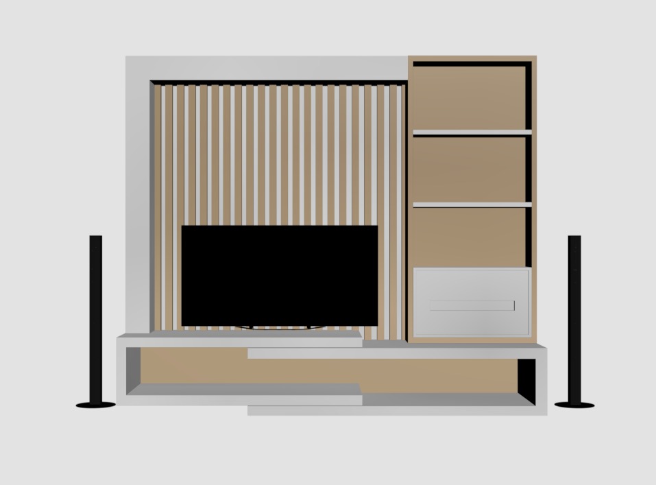 Tv Unit Low-poly 3D model_2