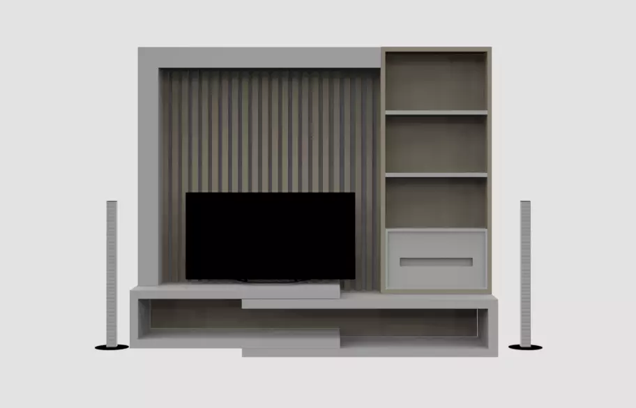 Tv Unit Low-poly 3D model_0