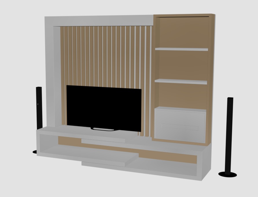 Tv Unit Low-poly 3D model_1