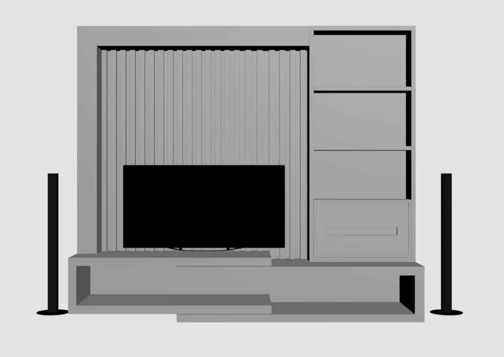 Tv Unit Low-poly 3D model_4
