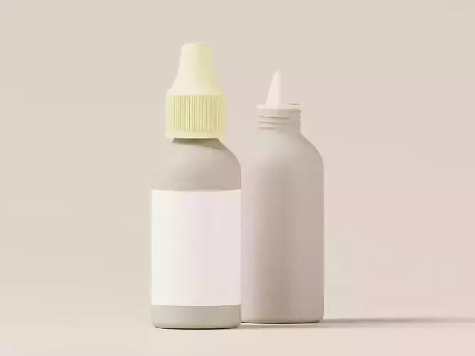 Plastic Container Eye Dropper or Medicine Bottle 3D Model