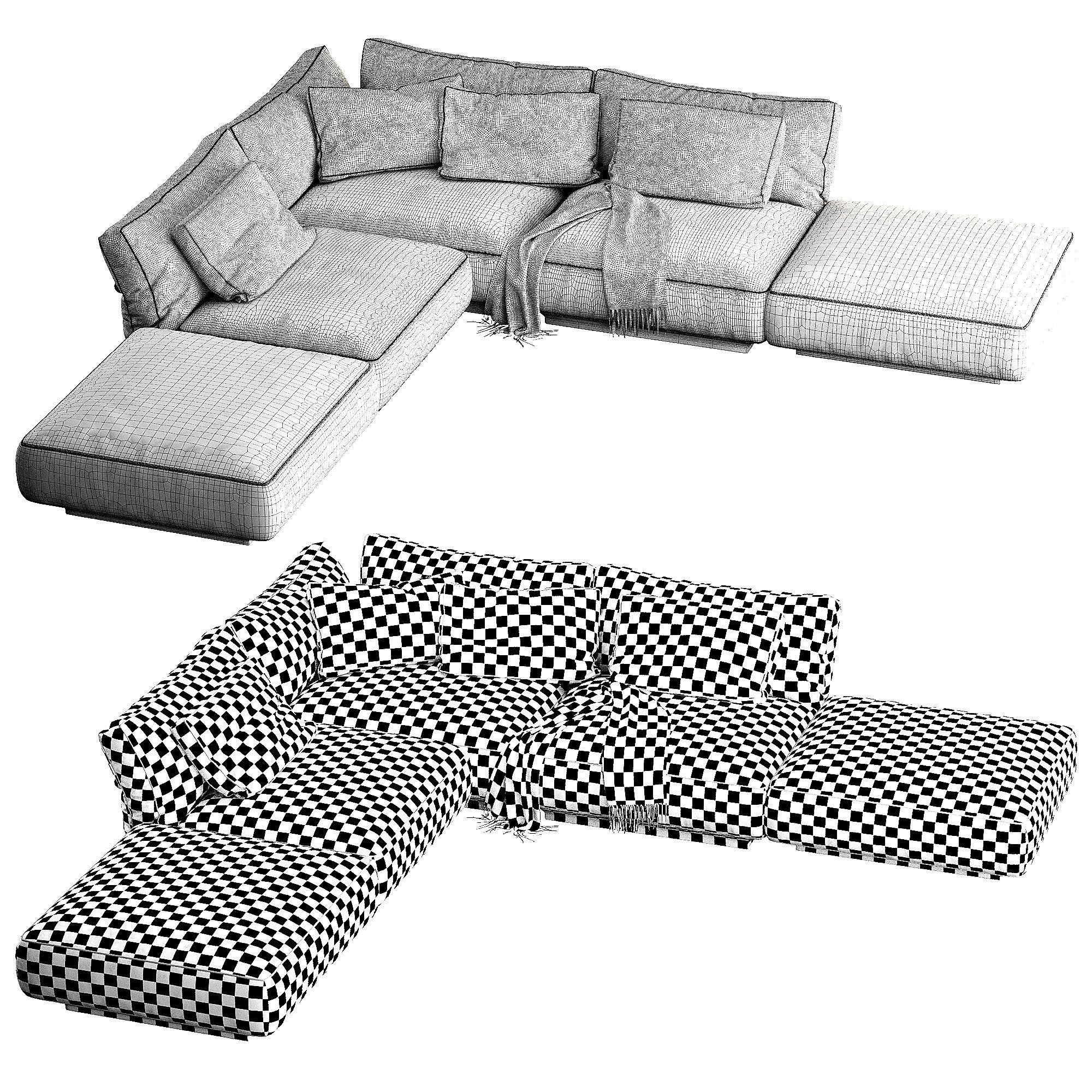 Flexform Camelot 3D model_5