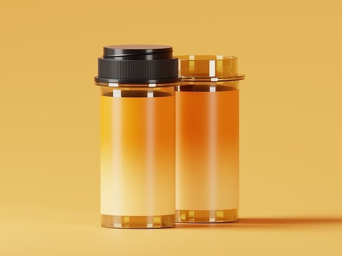 Amber Cosmetic Jar 3D Model Low-poly 3D model