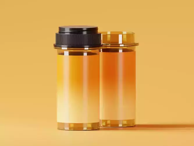 Amber Cosmetic Jar 3D Model