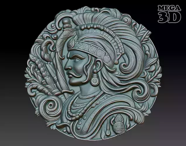 Indian Warrior basrelief 01 240901 3D print model