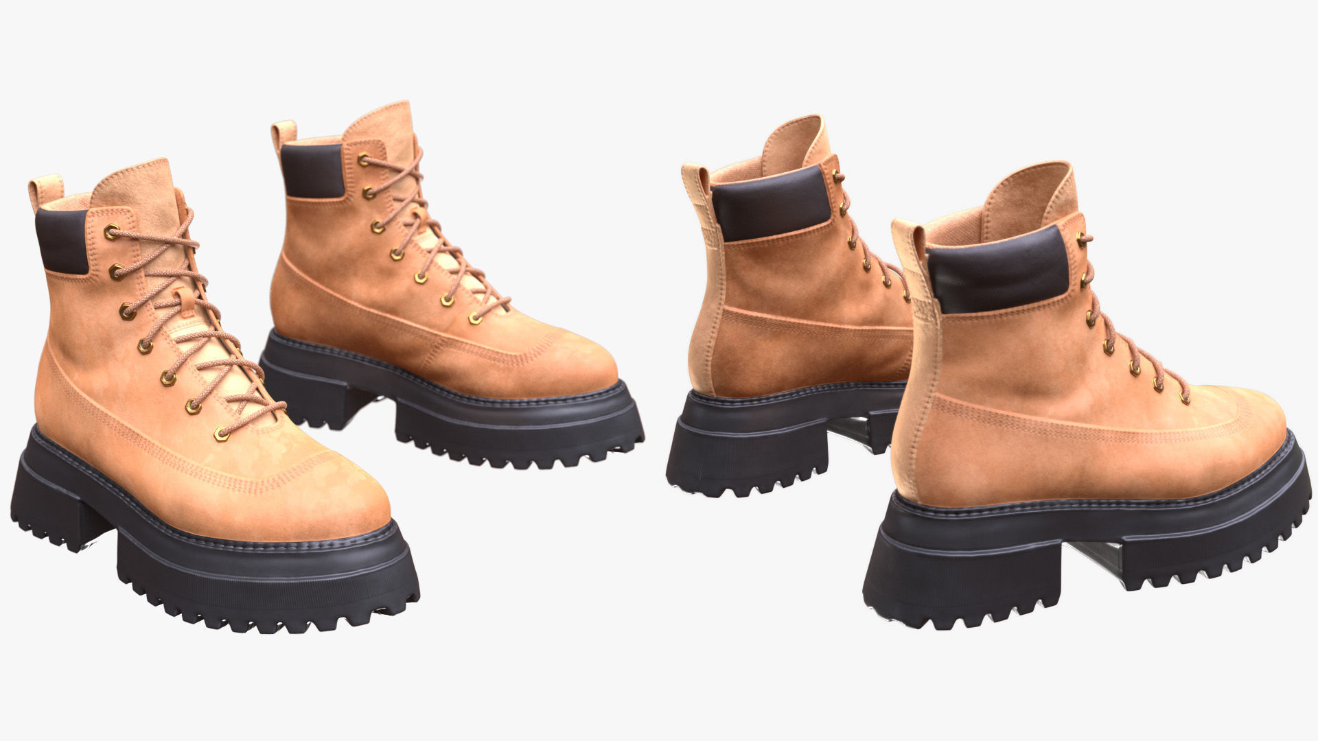 Boots 71 - All MH Bodies and UE5 Skeletons - Rigged Low-poly 3D model_4