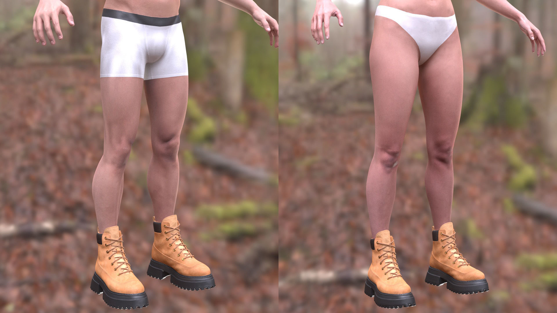 Boots 71 - All MH Bodies and UE5 Skeletons - Rigged Low-poly 3D model_6