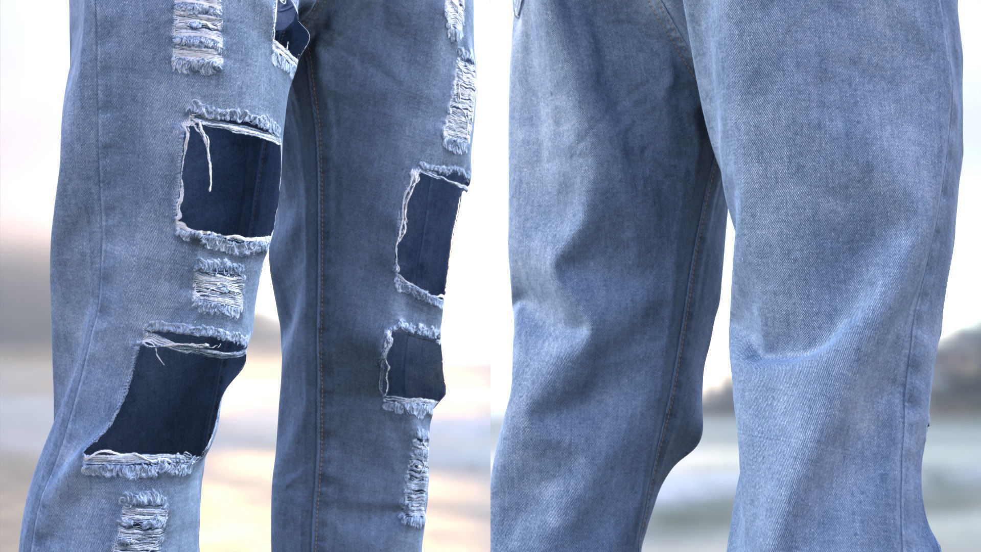 Jeans 70 - All MH Bodies and UE5 Skeletons - Rigged Low-poly 3D model_11