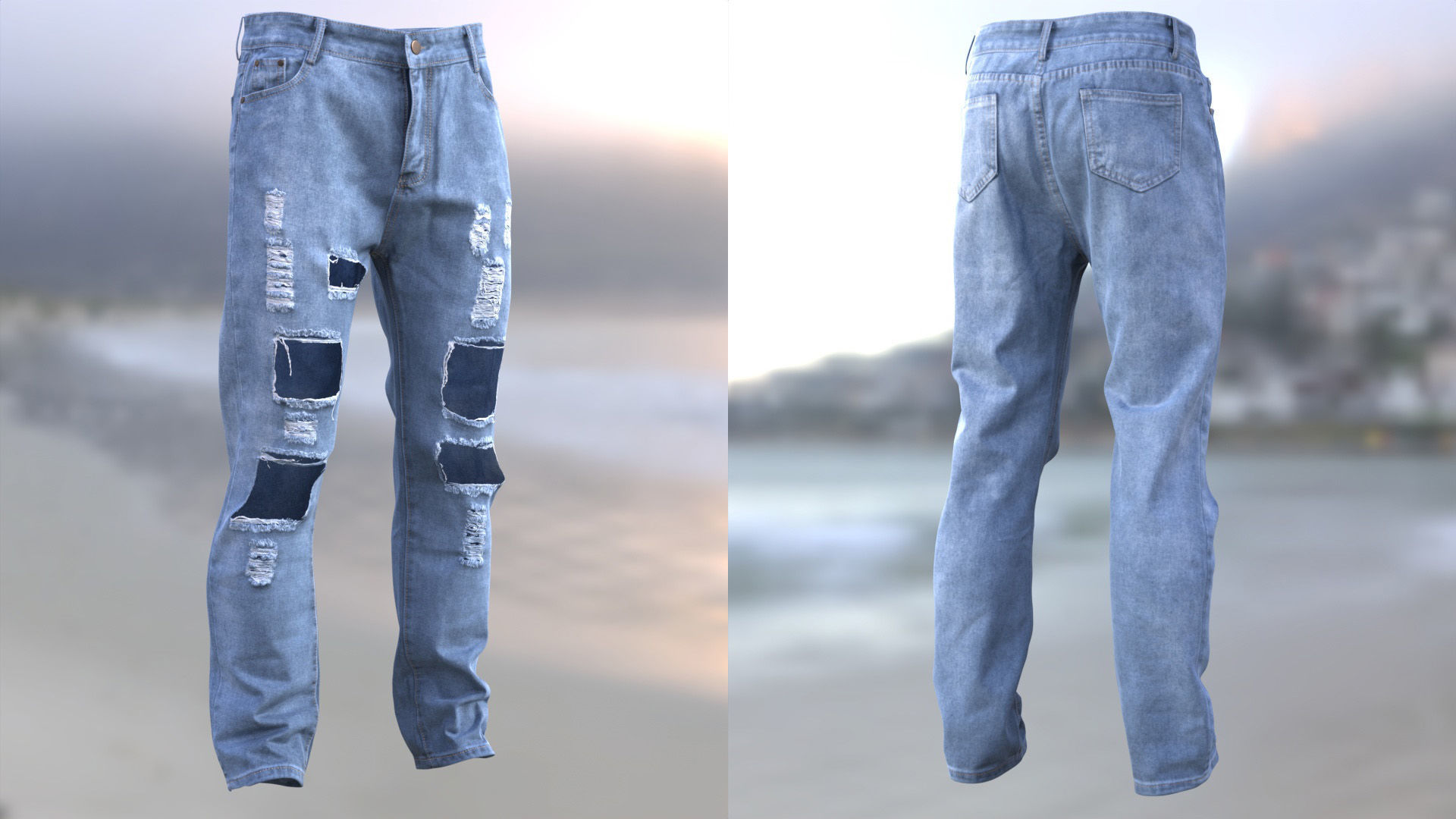 Jeans 70 - All MH Bodies and UE5 Skeletons - Rigged Low-poly 3D model_8