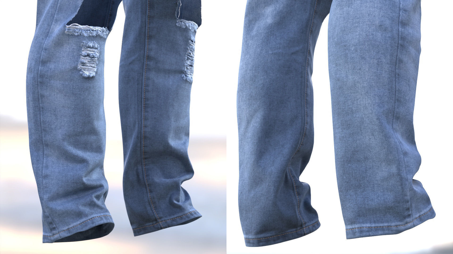 Jeans 70 - All MH Bodies and UE5 Skeletons - Rigged Low-poly 3D model_12