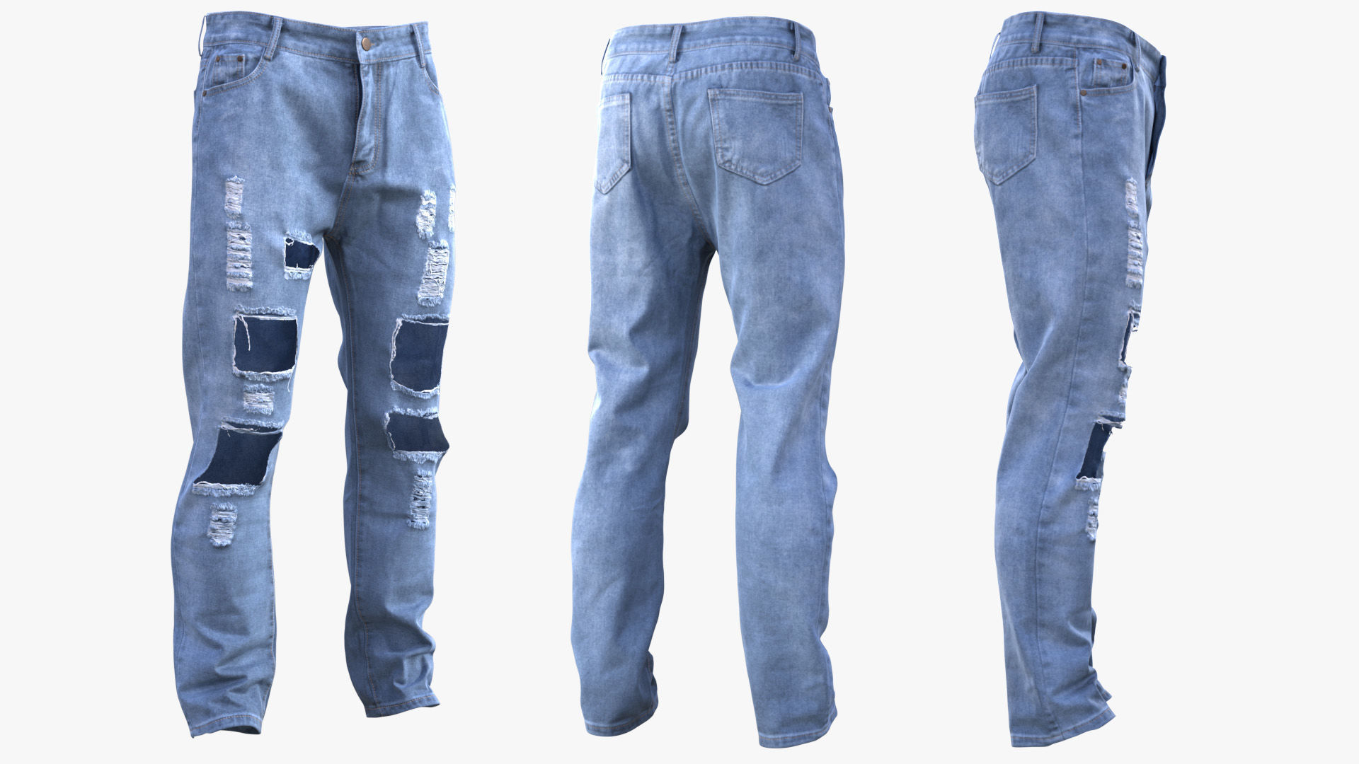 Jeans 70 - All MH Bodies and UE5 Skeletons - Rigged Low-poly 3D model_4