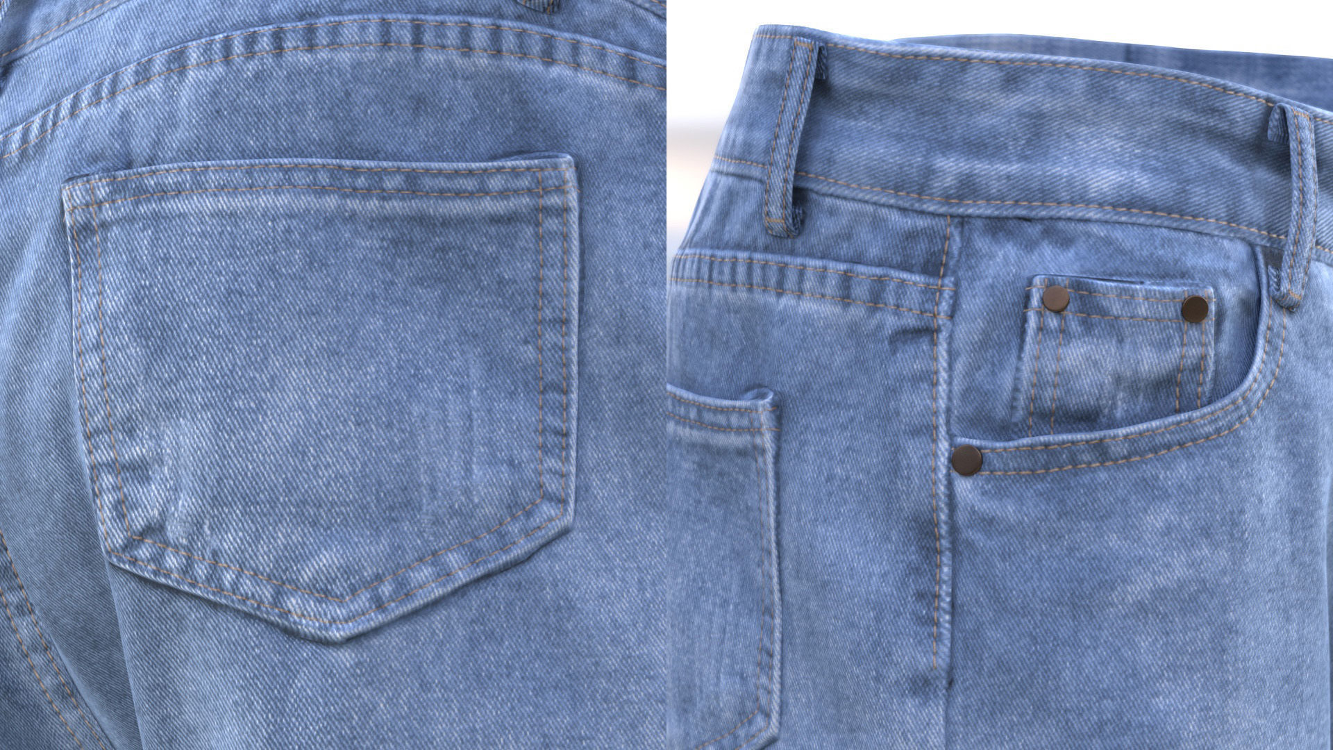 Jeans 70 - All MH Bodies and UE5 Skeletons - Rigged Low-poly 3D model_15