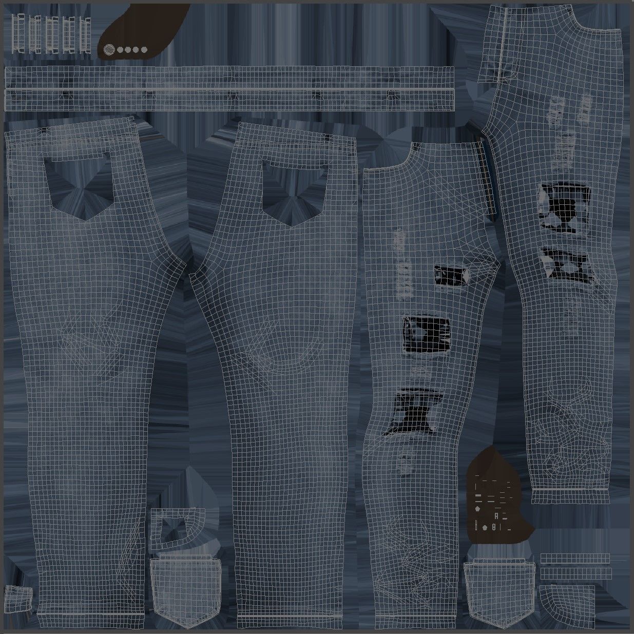 Jeans 70 - All MH Bodies and UE5 Skeletons - Rigged Low-poly 3D model_21