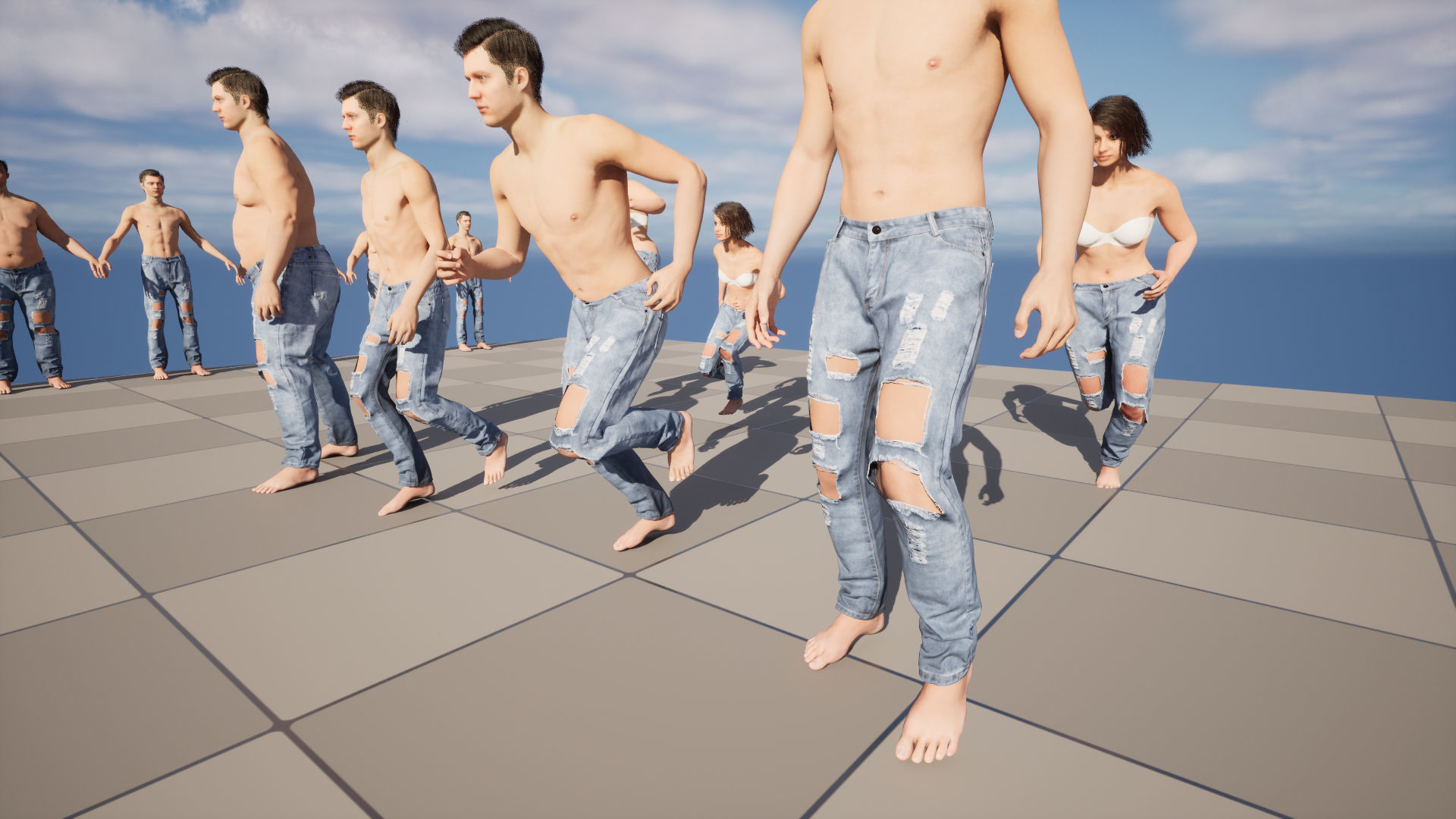 Jeans 70 - All MH Bodies and UE5 Skeletons - Rigged Low-poly 3D model_16