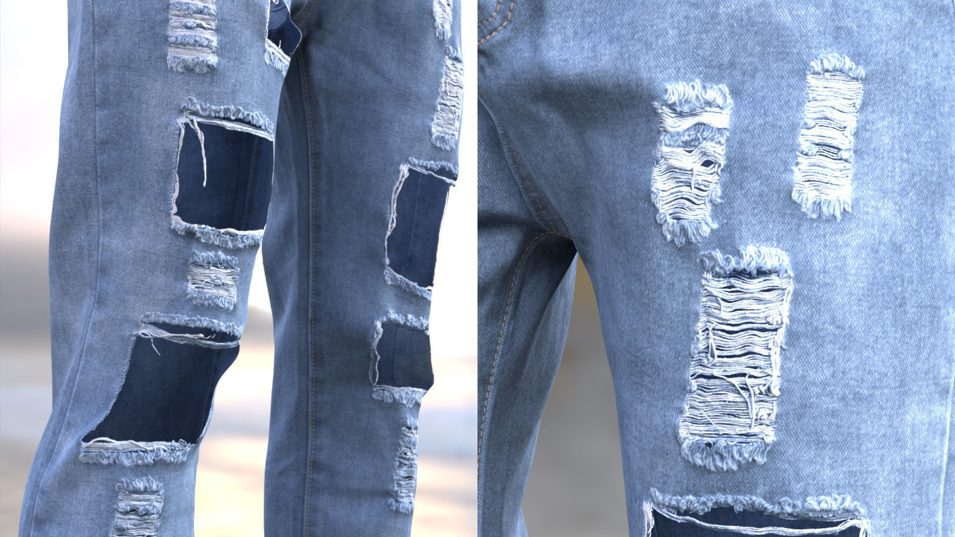 Jeans 70 - All MH Bodies and UE5 Skeletons - Rigged Low-poly 3D model_7
