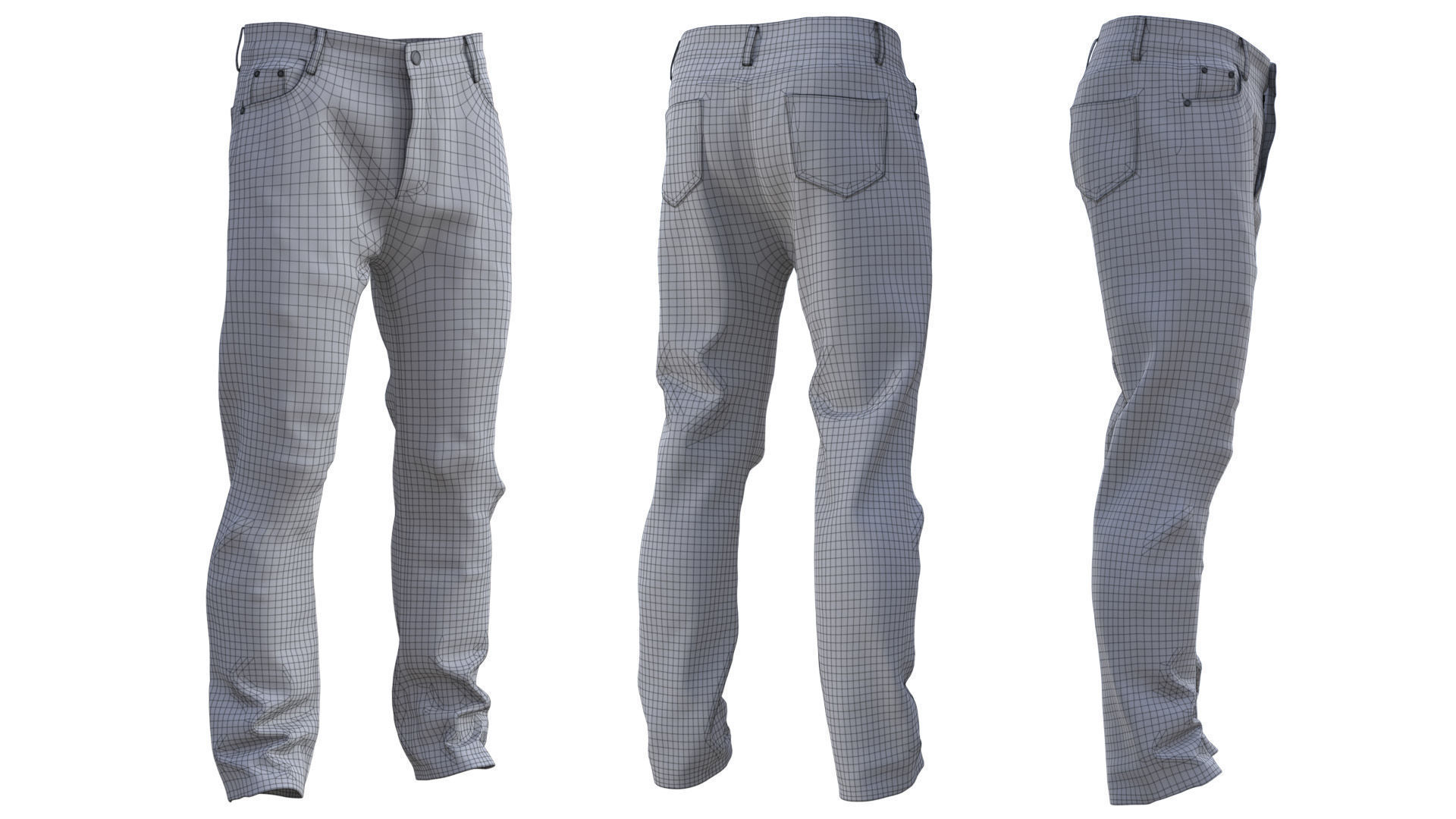 Jeans 70 - All MH Bodies and UE5 Skeletons - Rigged Low-poly 3D model_22