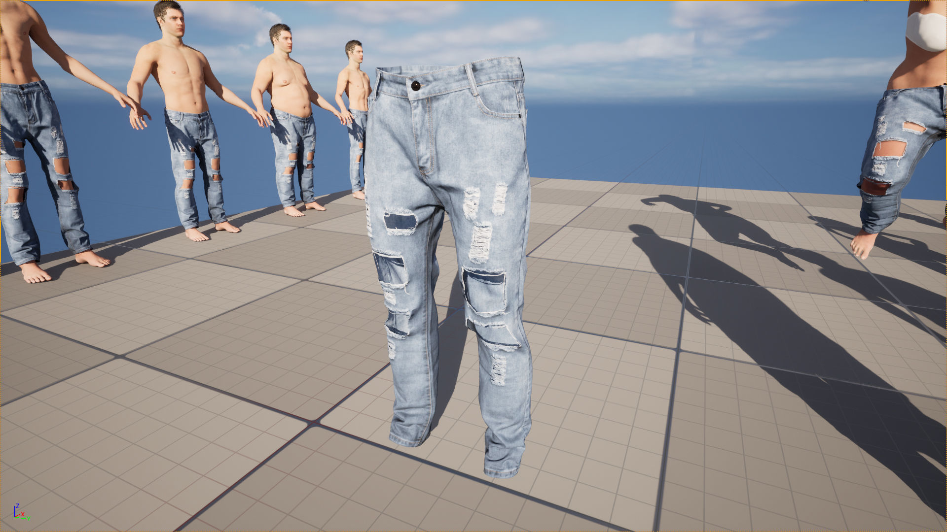 Jeans 70 - All MH Bodies and UE5 Skeletons - Rigged Low-poly 3D model_20