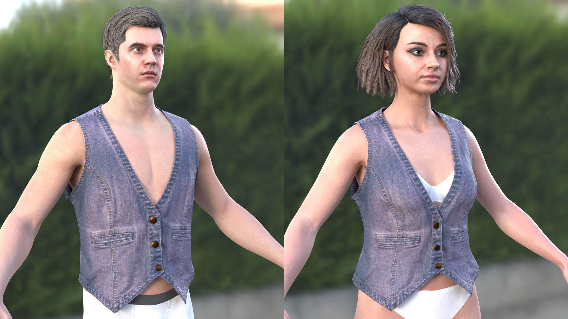 Vest 69 - All MH Bodies and UE5 Skeletons - Rigged Low-poly 3D model_6