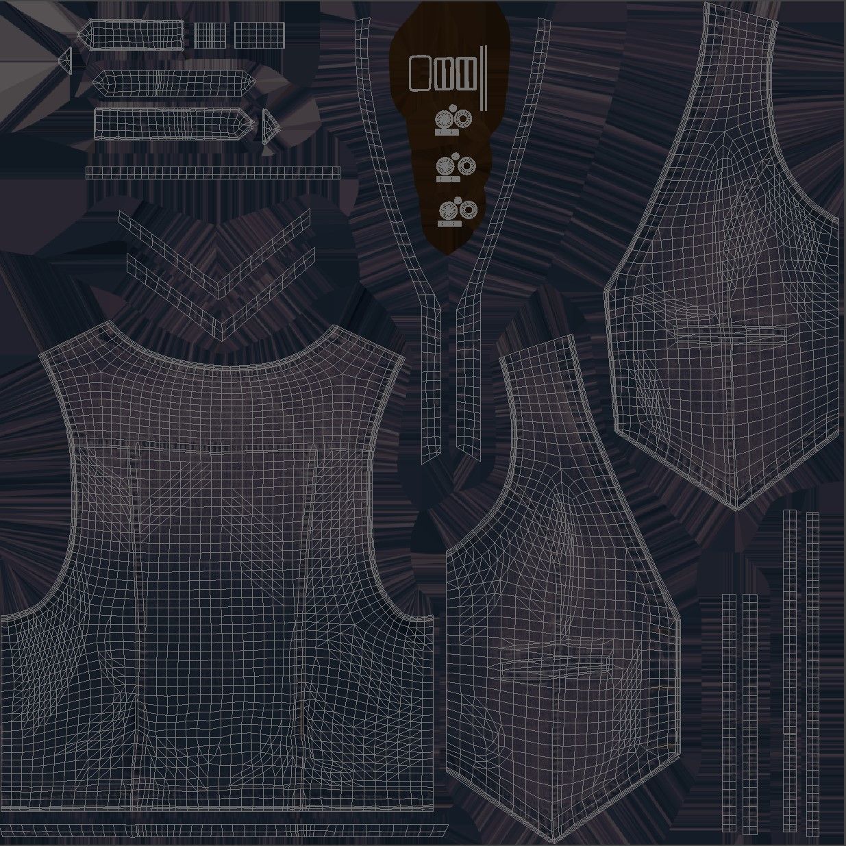 Vest 69 - All MH Bodies and UE5 Skeletons - Rigged Low-poly 3D model_21