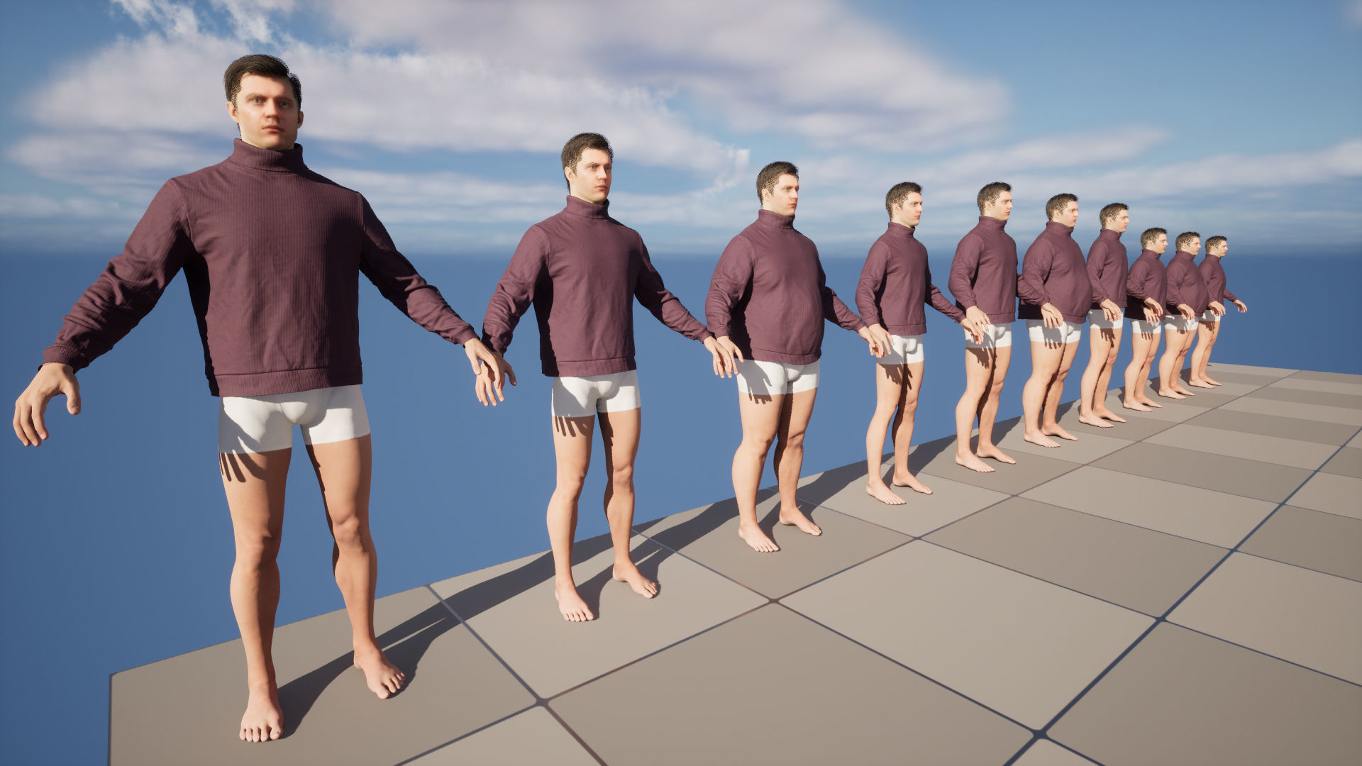 Sweater 64 - All MH Bodies and UE5 Skeletons - Rigged Low-poly 3D model_16