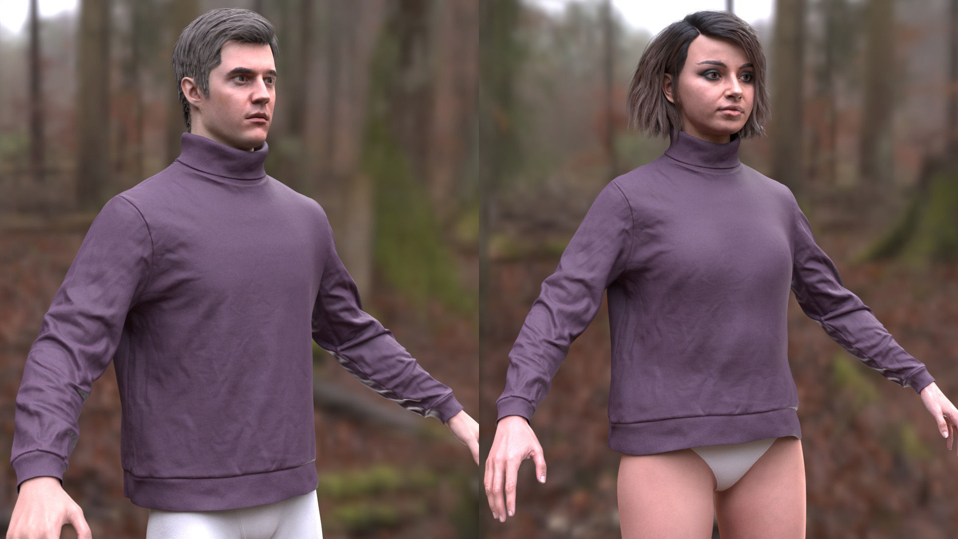 Sweater 64 - All MH Bodies and UE5 Skeletons - Rigged Low-poly 3D model_6