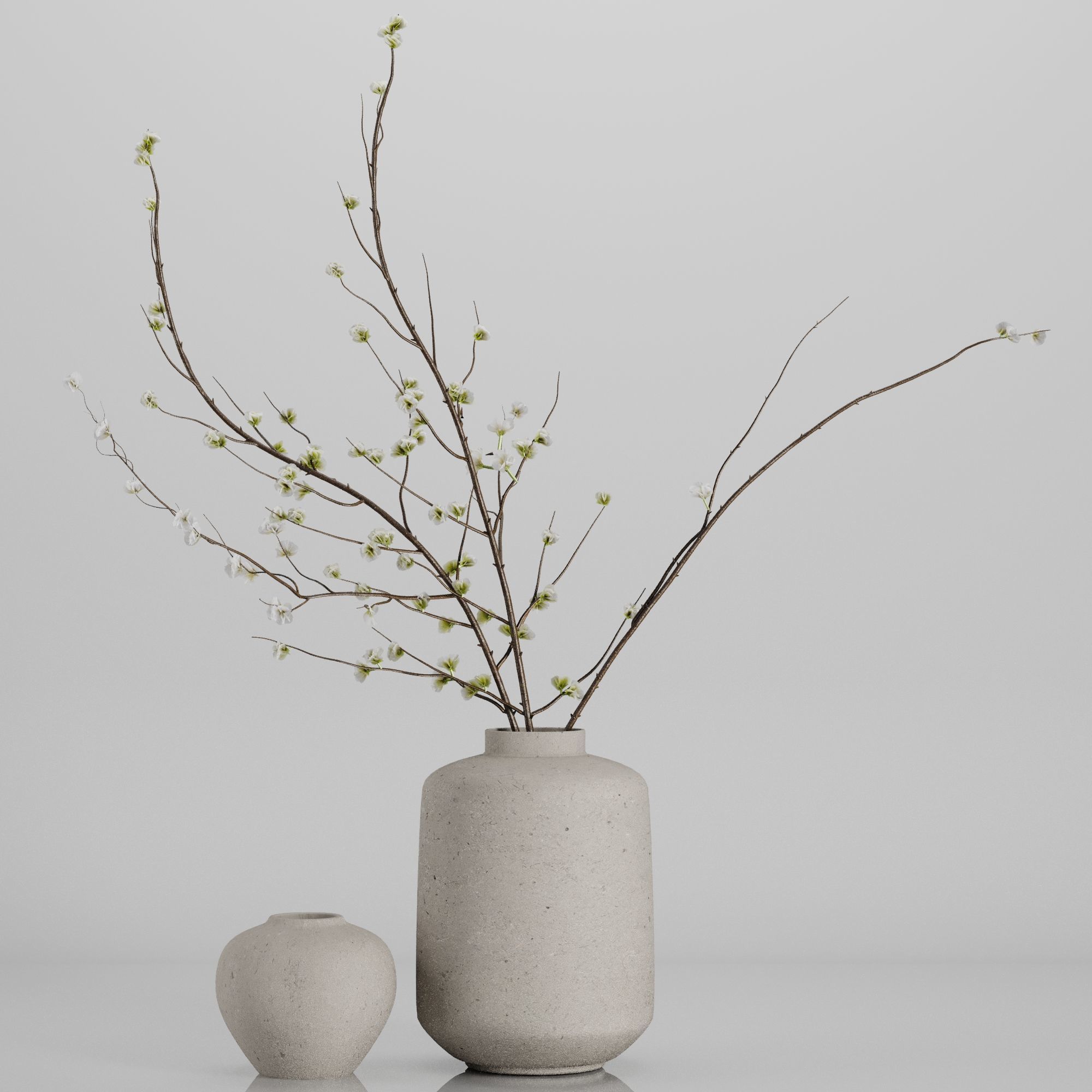 Dry branches vase Set45 3D model_1